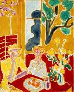 Henri Matisse Deux fillettes fond jaune et rouge painting